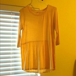 Yellow and White Blouse